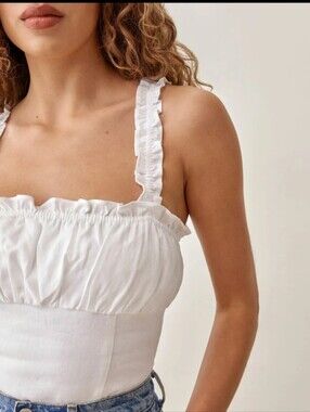 Reformation Candella Linen Top Size 12